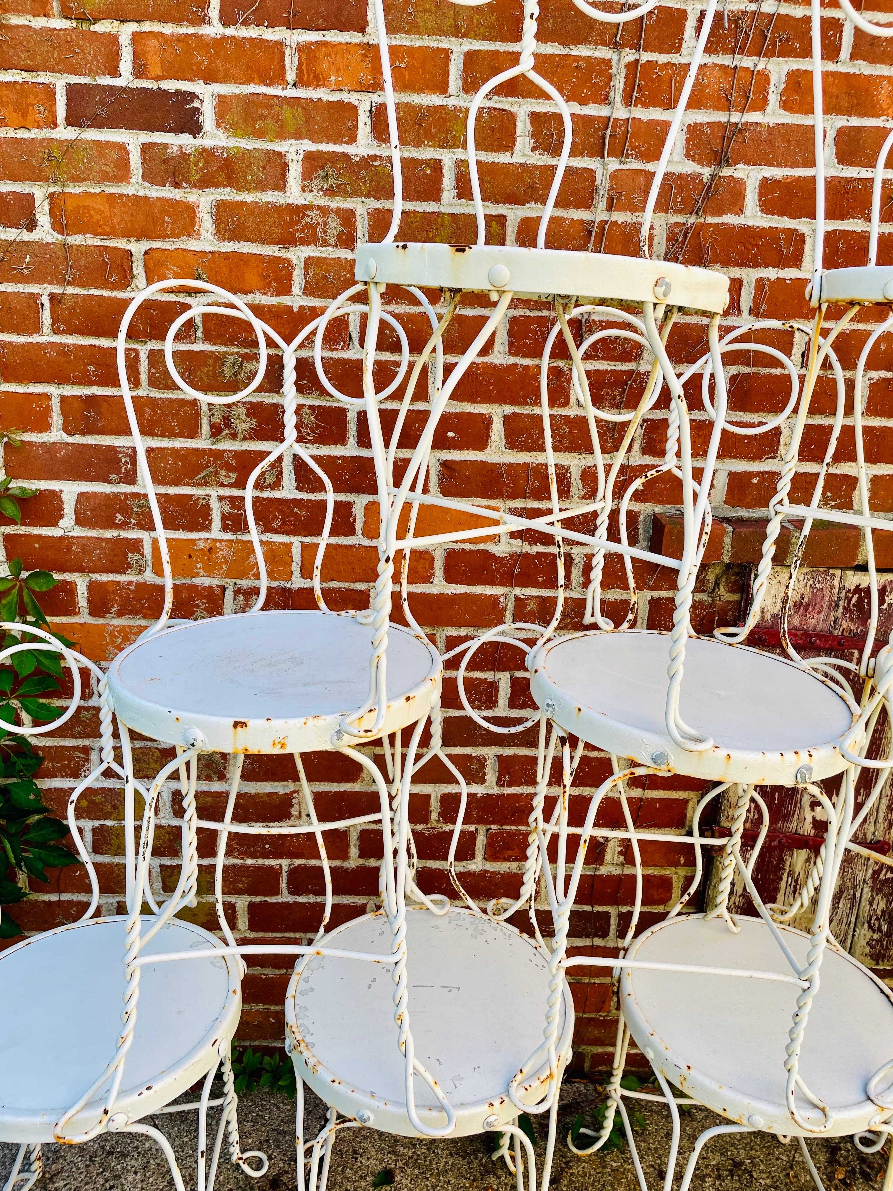 Vintage Wrought Iron Parlor Cafe Bistro Chairs A set of 12 13