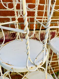 Vintage Wrought Iron Parlor Cafe Bistro Chairs A set of 12