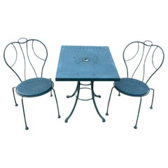 Vintage Wrought Iron Patio Cafe Set