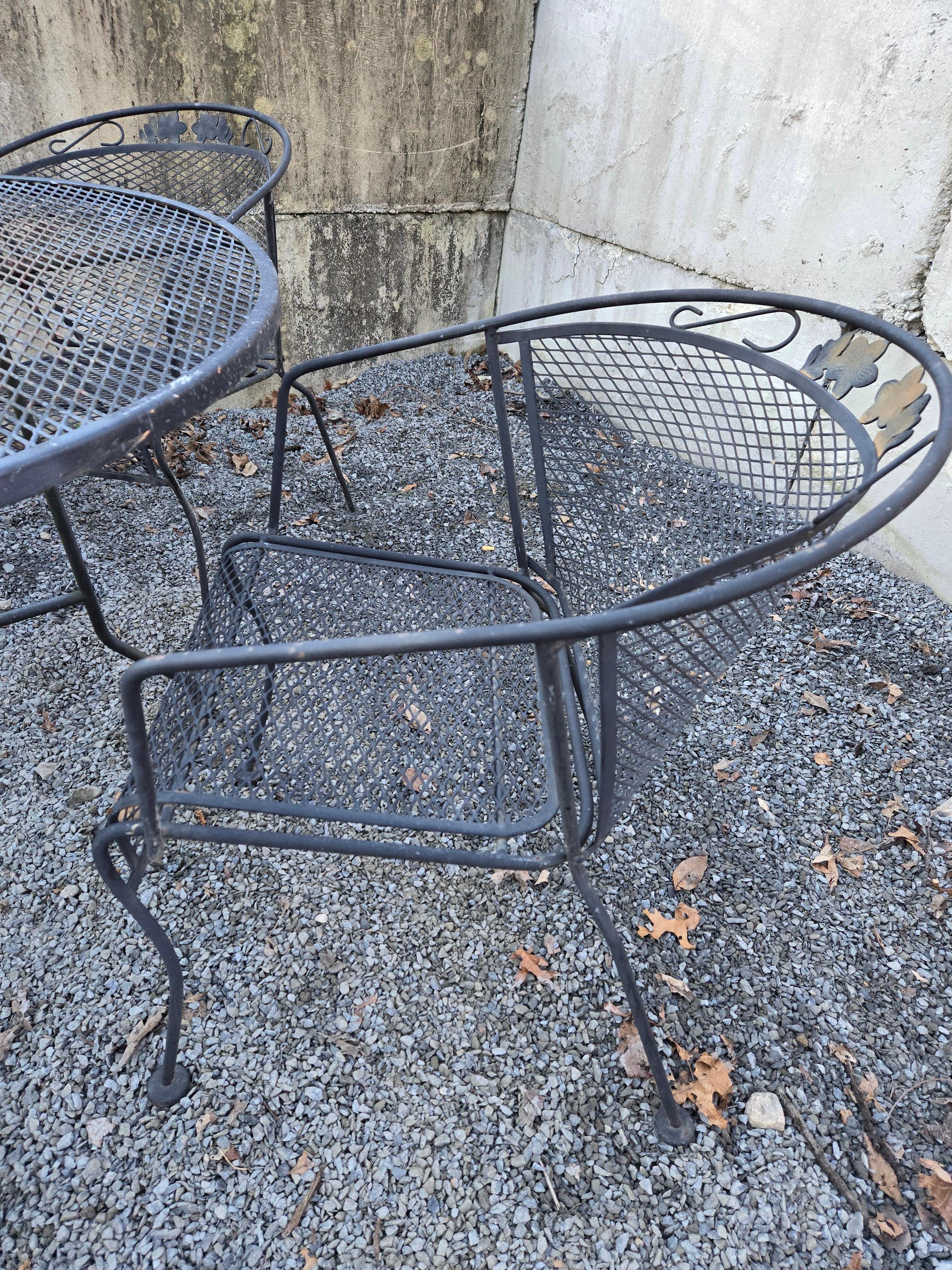 Vintage Wrought Iron Patio Chairs A Set of 6 For Sale 5