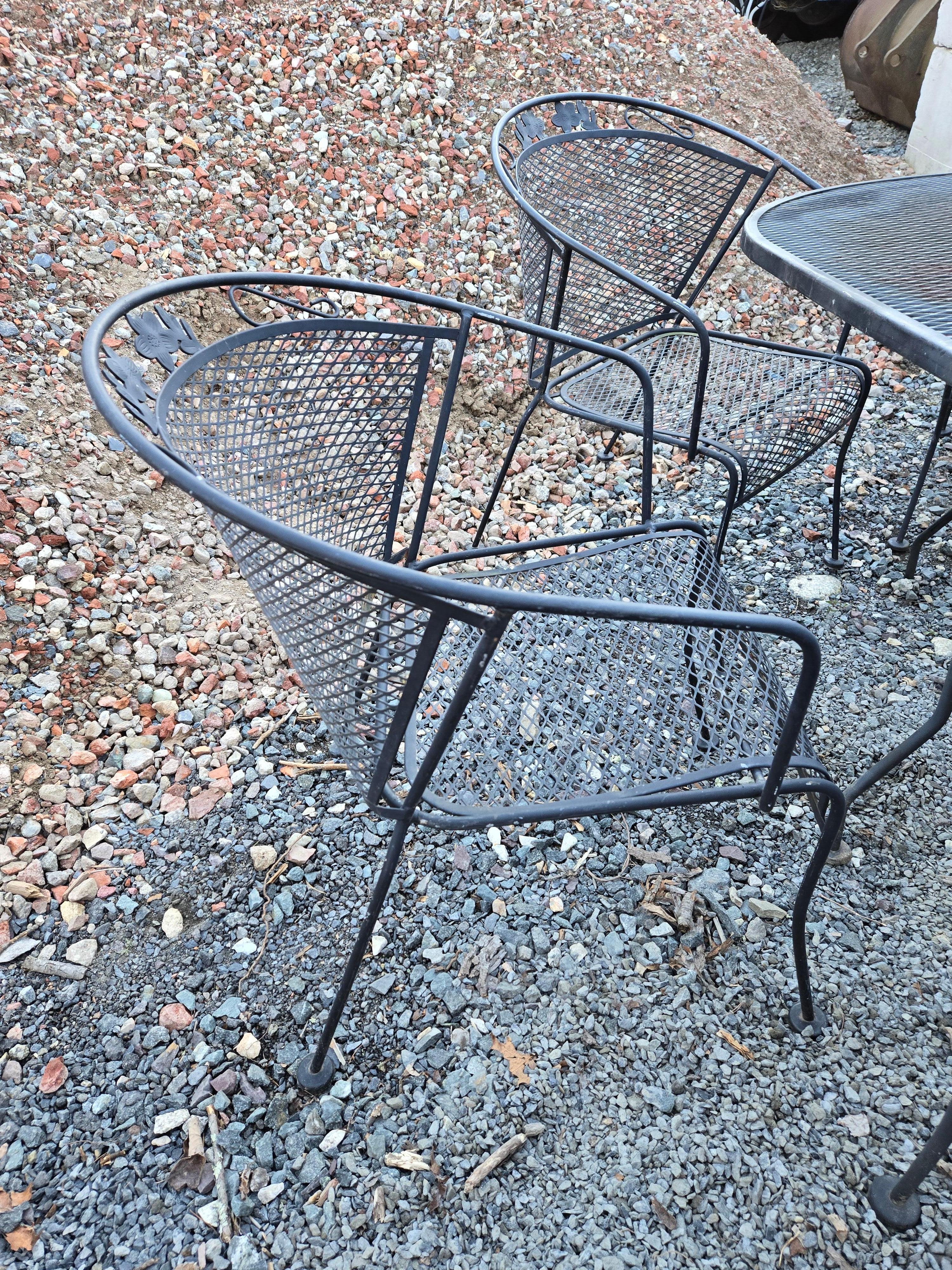Vintage Wrought Iron Patio Chairs A Set of 6 For Sale 6