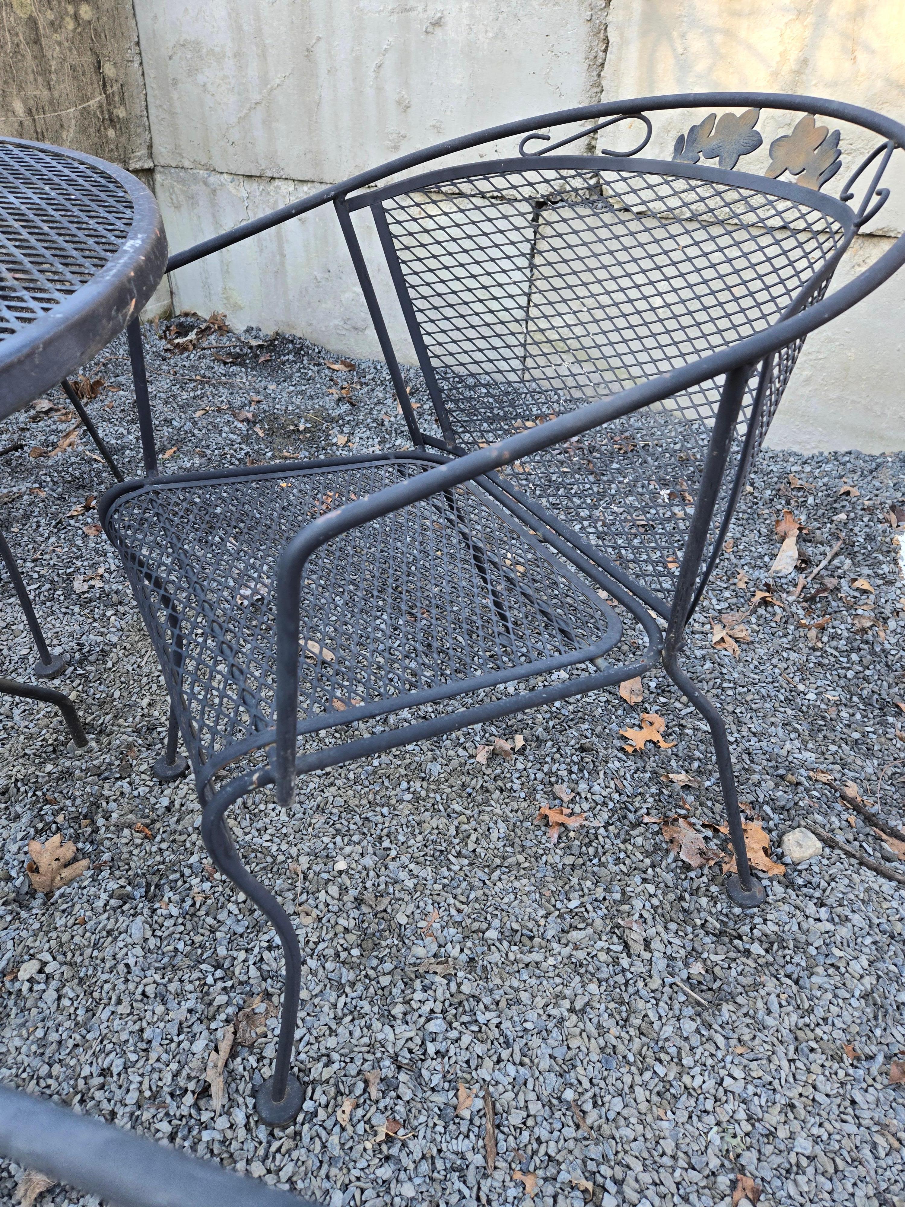 Vintage Wrought Iron Patio Chairs A Set of 6 For Sale 7
