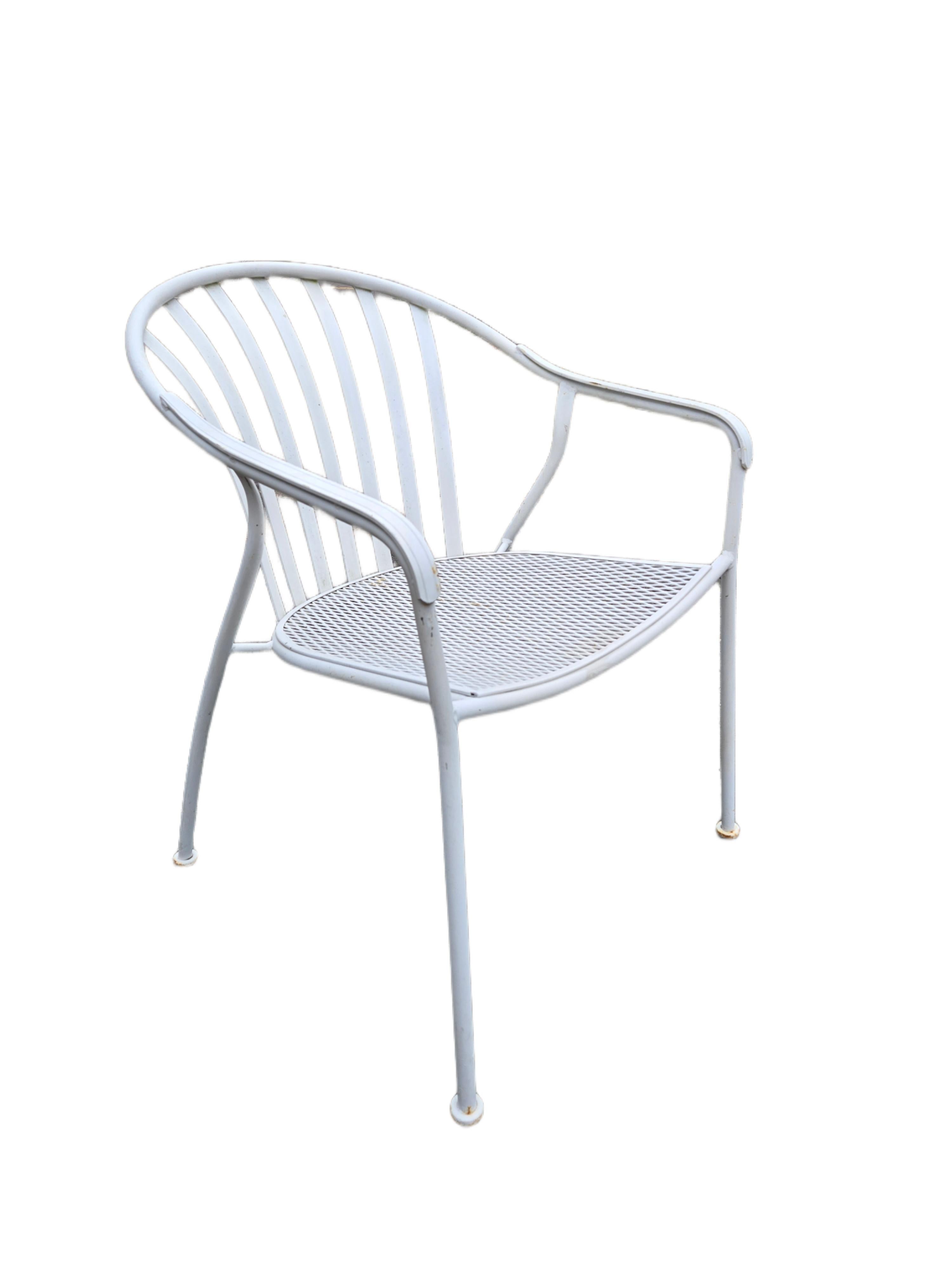 This is a beautiful set of vintage patio furniture by Woodard, a renowned brand in outdoor furniture. The set includes a 10 Wrought Iron Arm Chairs. An excellent choice for any patio, balcony, or pool.


Made of high-quality wrought iron and metal,