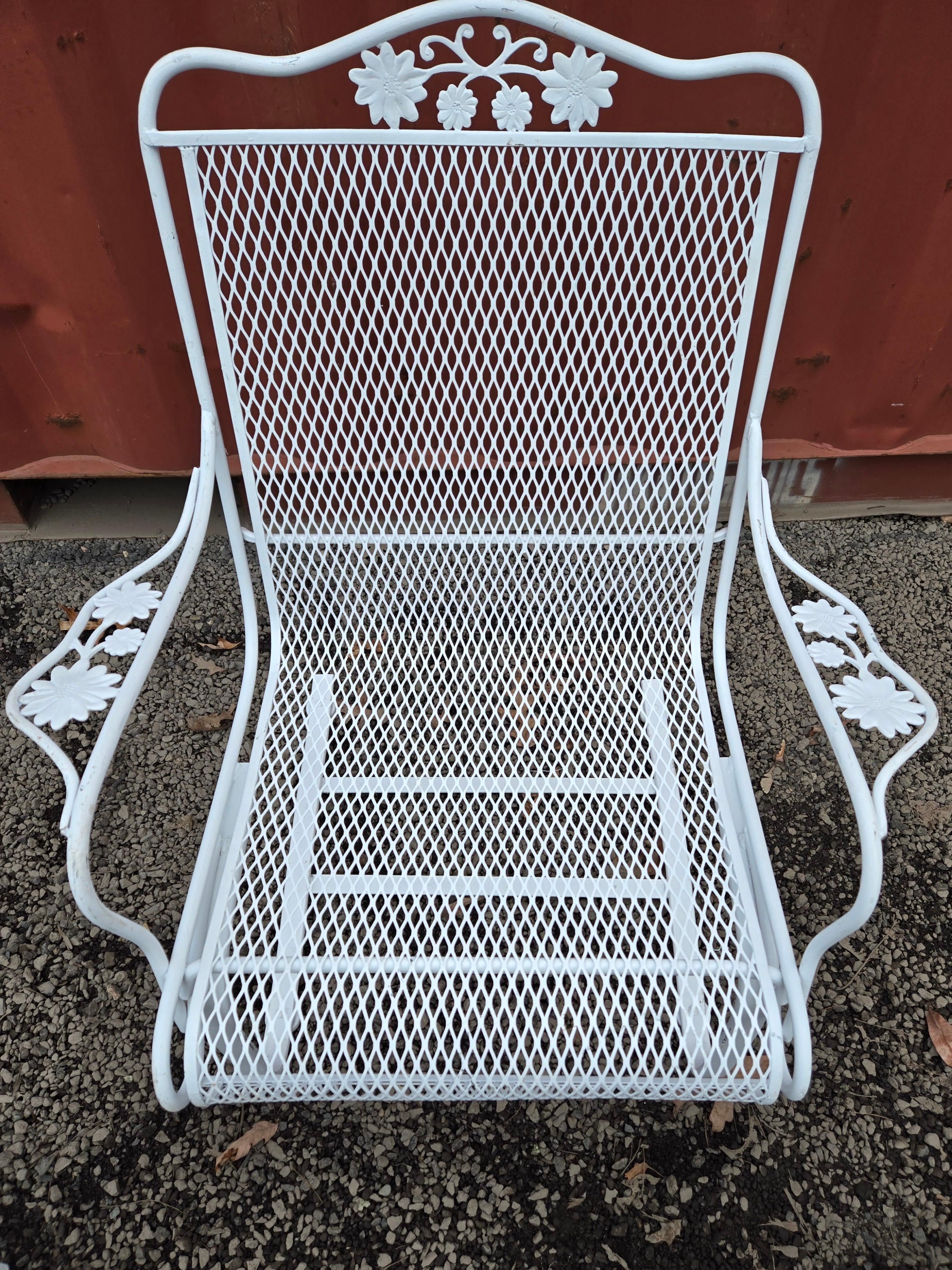 20th Century Vintage Wrought Iron Patio Chairs For Sale