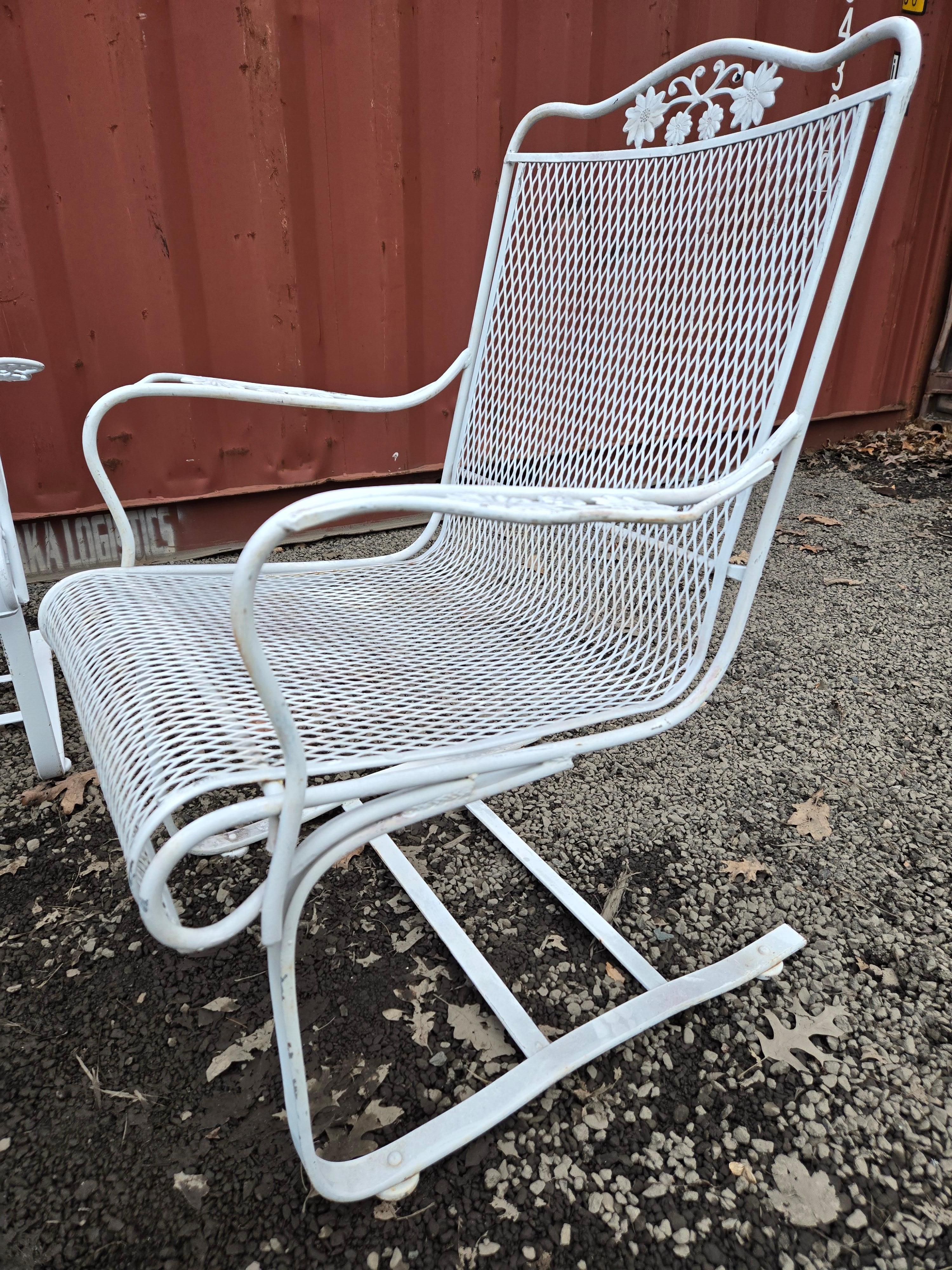 Metal Vintage Wrought Iron Patio Chairs For Sale