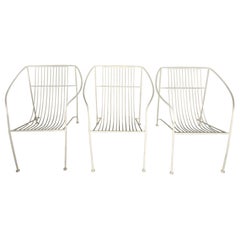 Vintage Wrought Iron Patio Chairs - Set of 3