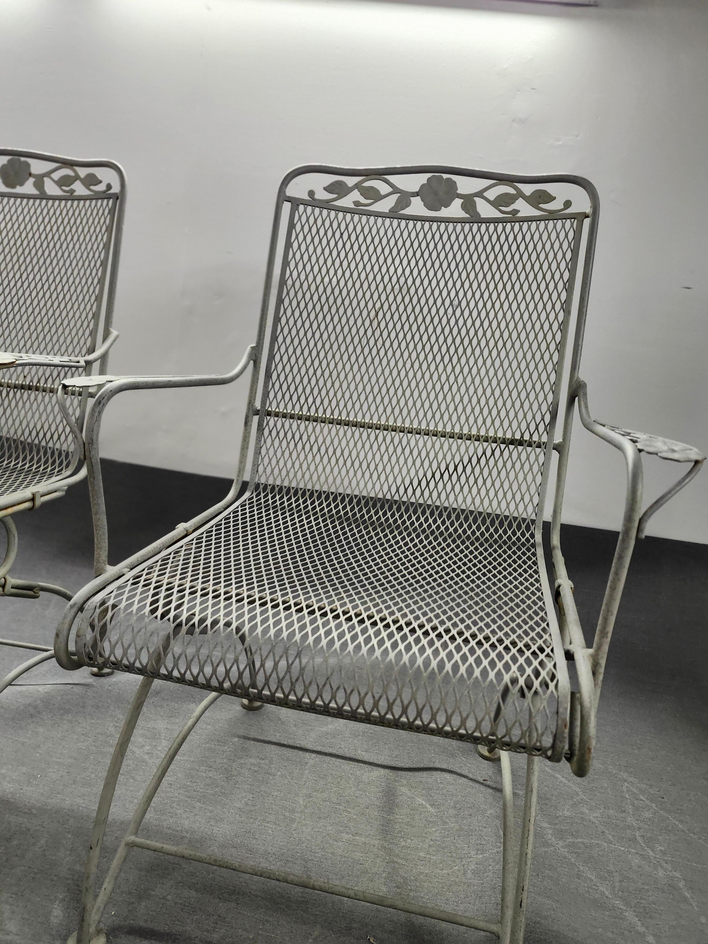 Vintage Wrought Iron Patio Lounge Chairs For Sale 5