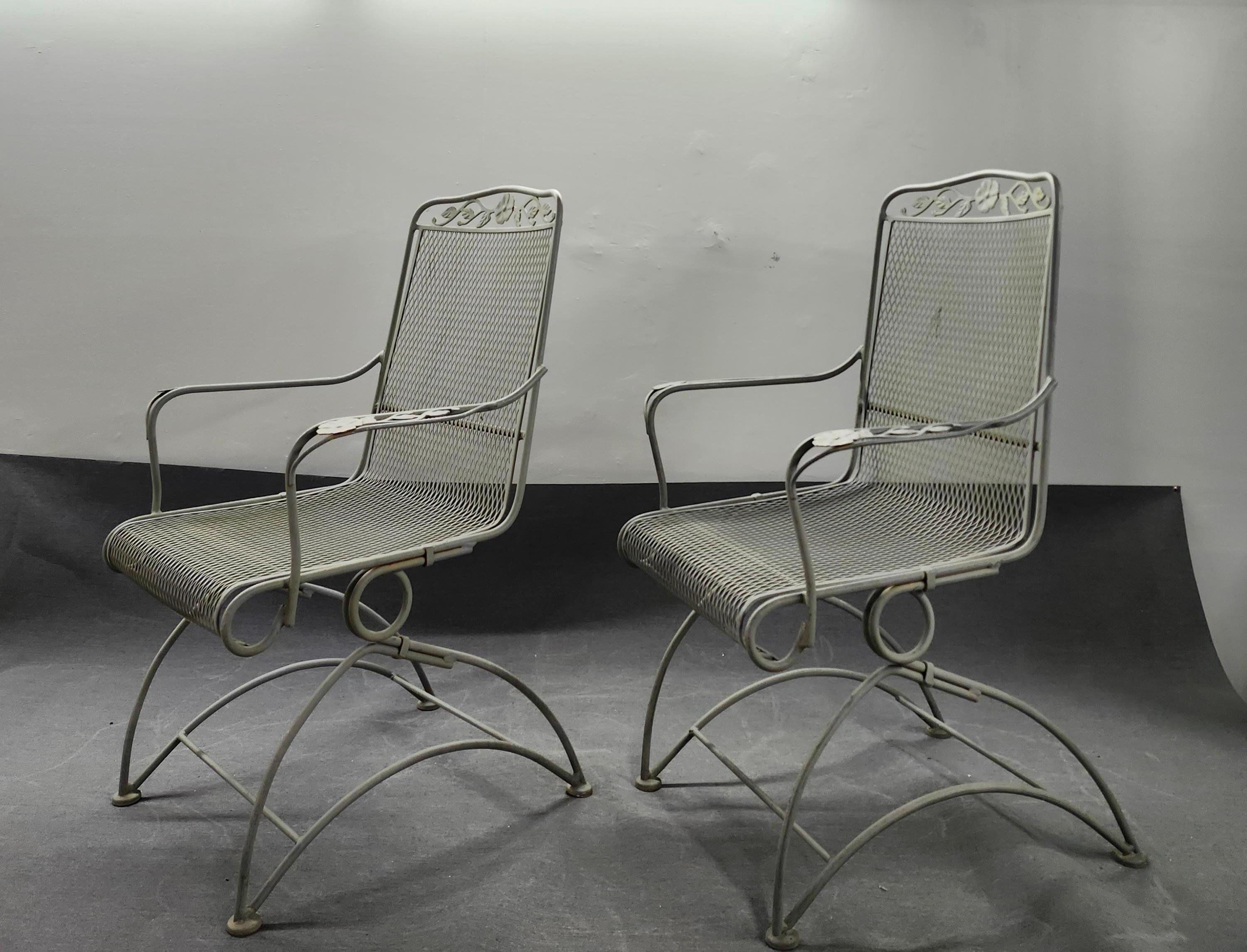 Vintage Wrought Iron Patio Lounge Chairs For Sale 3