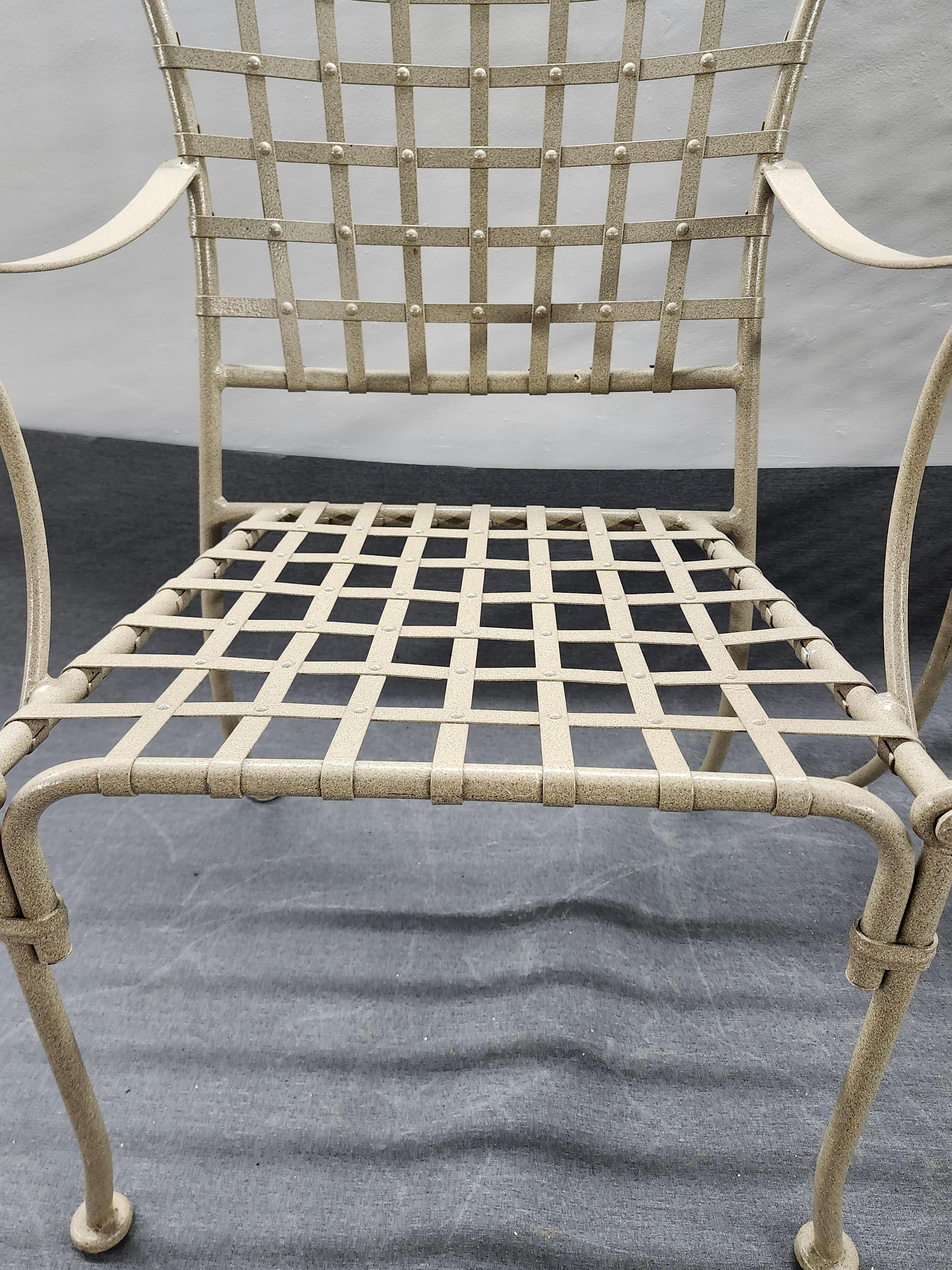 Vintage Wrought Iron Patio Outdoor Chairs In Good Condition For Sale In Cumberland, RI