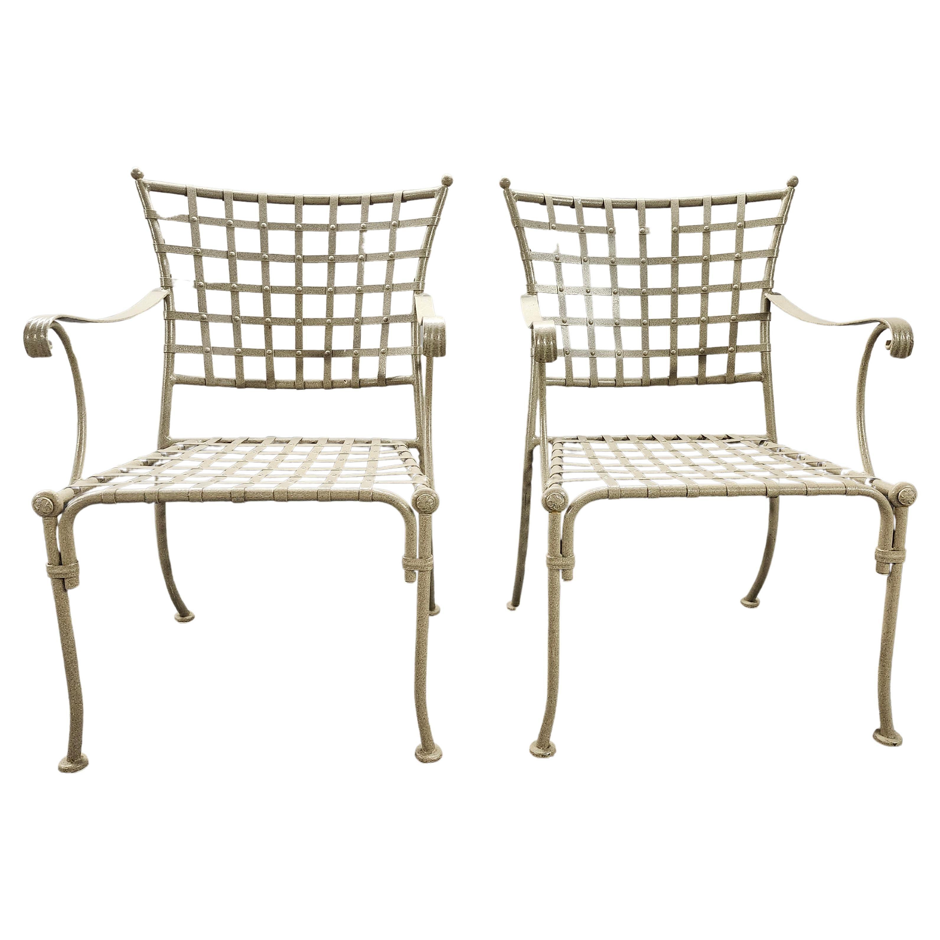Vintage Wrought Iron Patio Outdoor Chairs For Sale