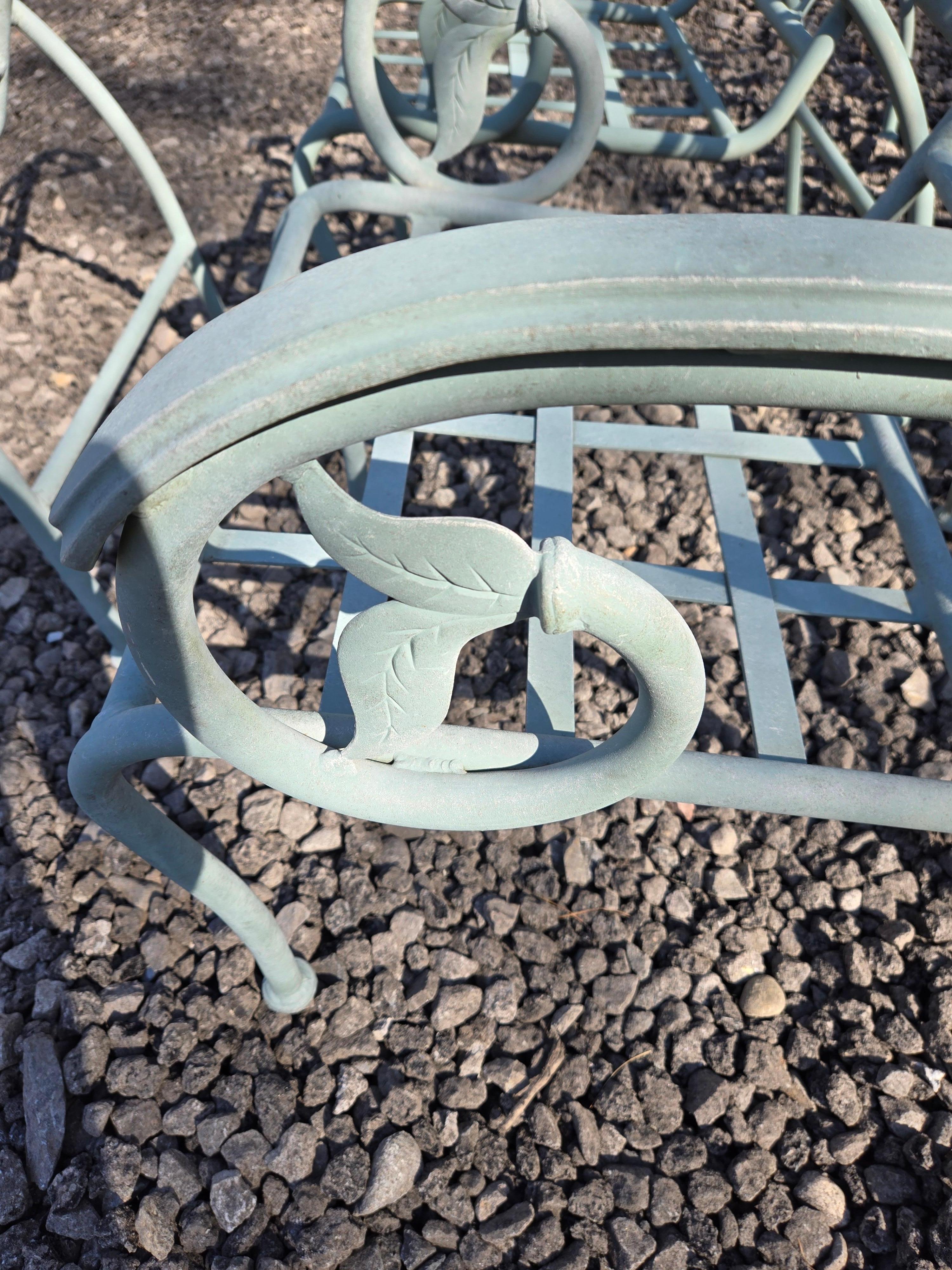 Vintage Wrought Iron Patio Chairs (6) For Sale 3