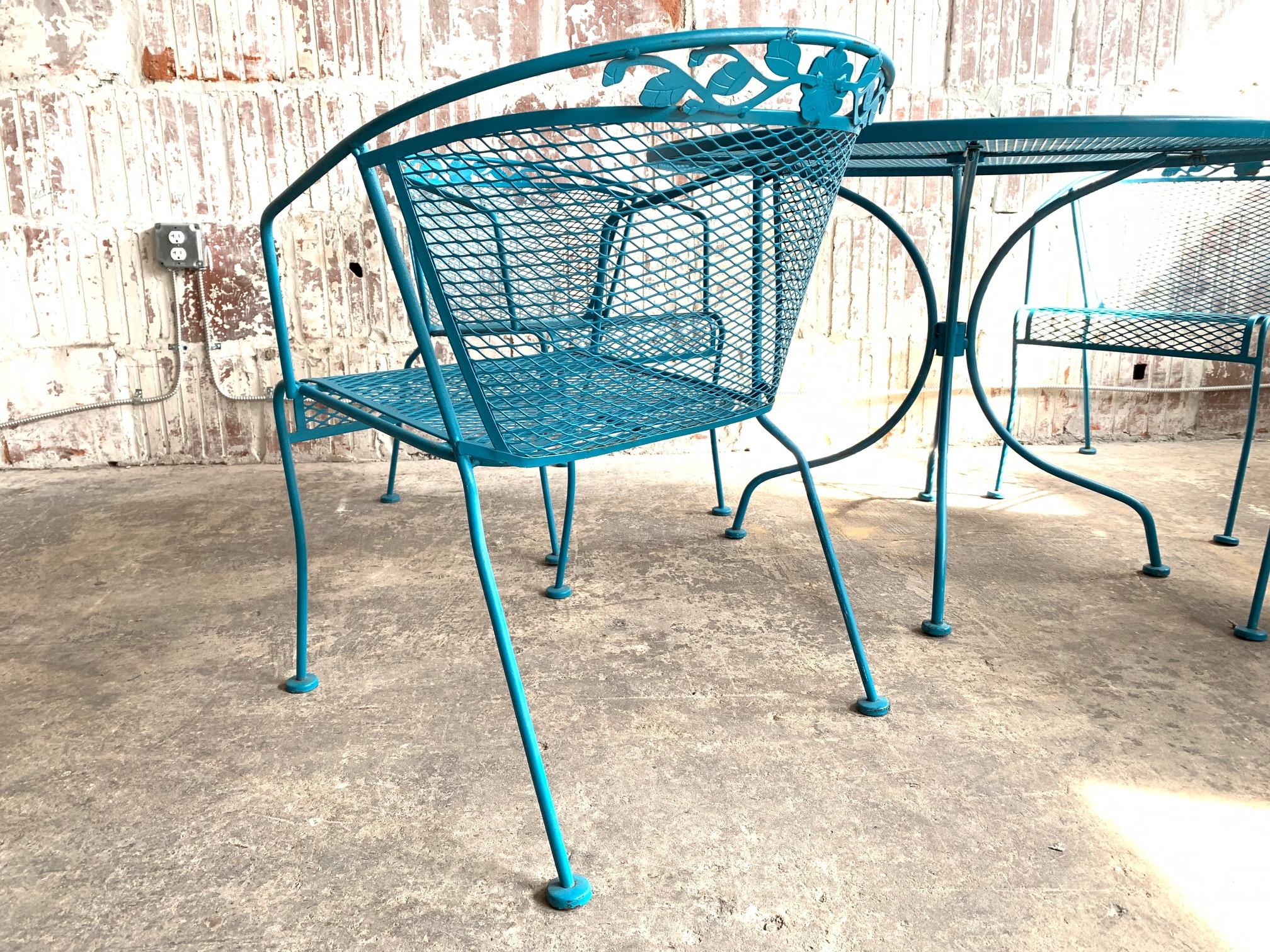 Schmiedeeisernes Terrassen-Set im Vintage-Stil von Russell Woodard (Hollywood Regency) im Angebot