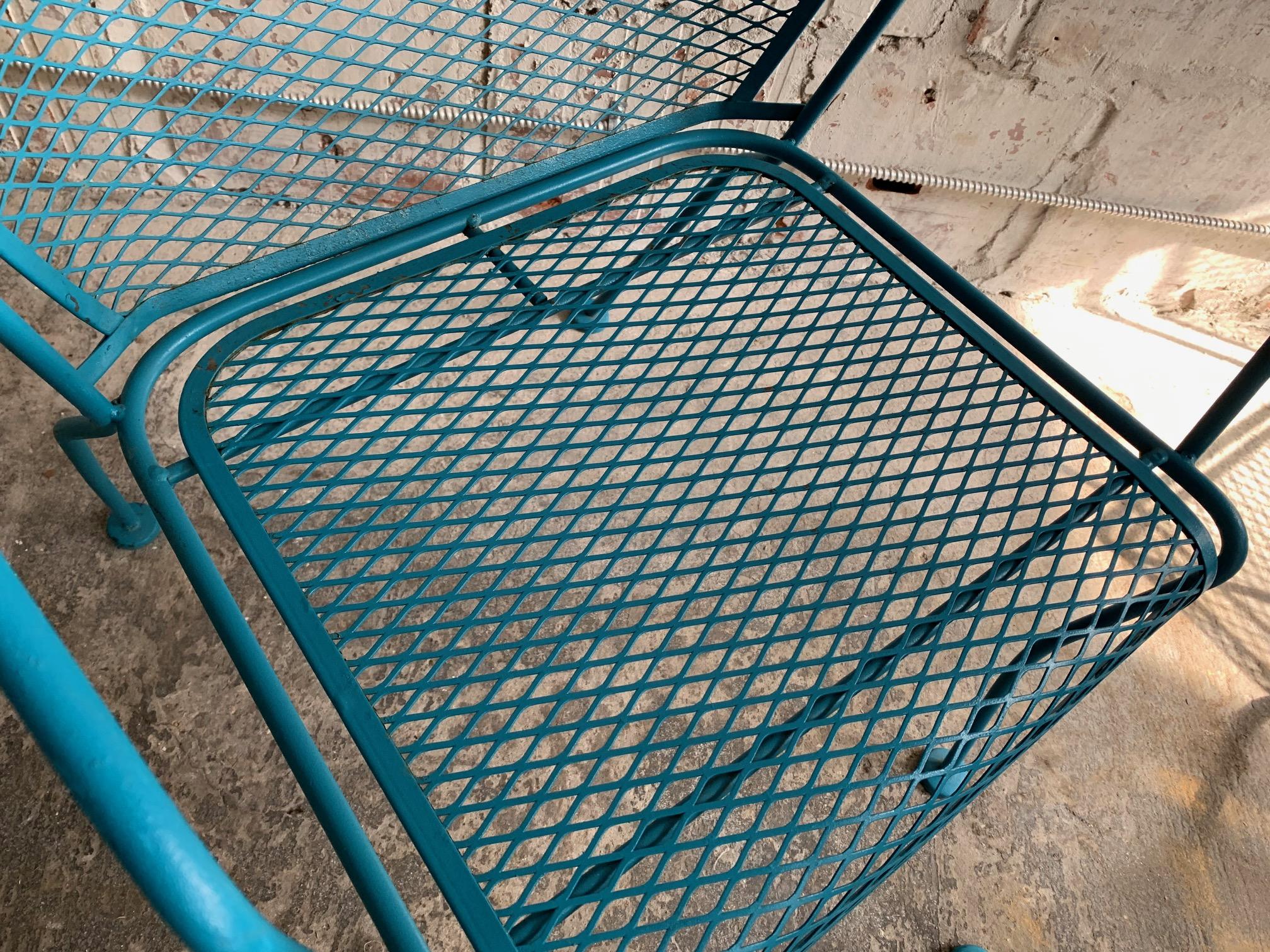 Hollywood Regency Vintage Wrought Iron Patio Set in the Manner of Russell Woodard For Sale