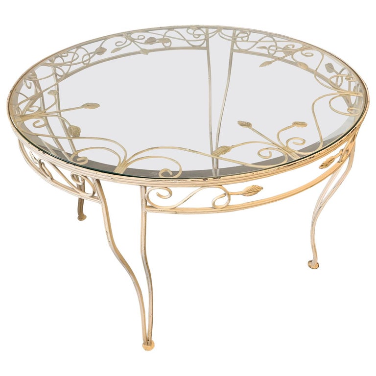 Vintage Wrought Iron Patio Table For Sale At 1stdibs