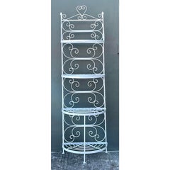 Vintage Wrought Iron Scroll Etagere