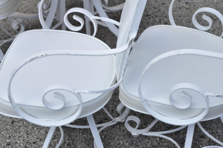 Vintage Wrought Iron Scrolling Swivel Hollywood Regency ...