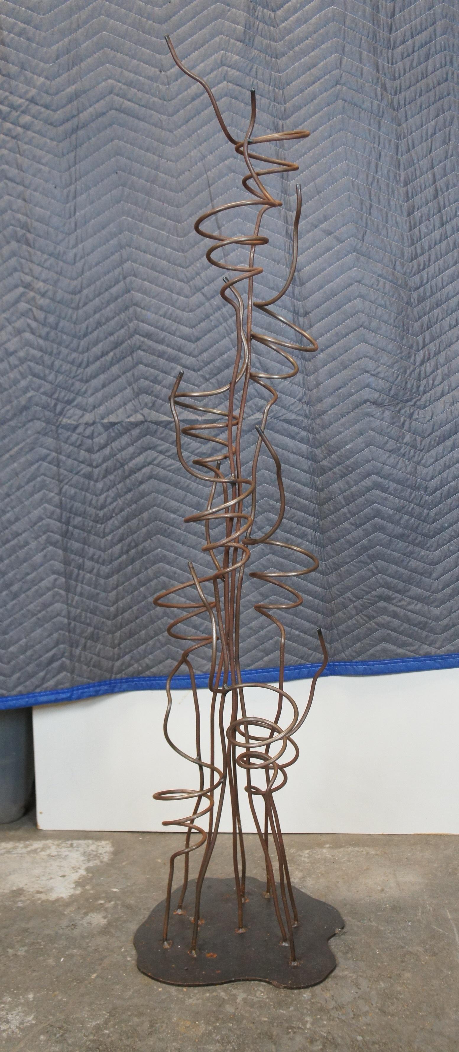 Vintage Wrought Iron Sculptural 10 Bottle Wine Tree Rack Holder 53