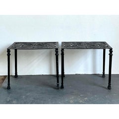 Vintage Wrought Iron Side Tables - A Pair