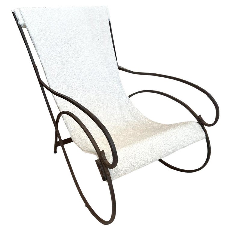 Vintage Wrought Iron Sling Lounge Chair For At 1stdibs Vintage Wrought Iron Sling Lounge Chair, Vintage Style Sling Chair