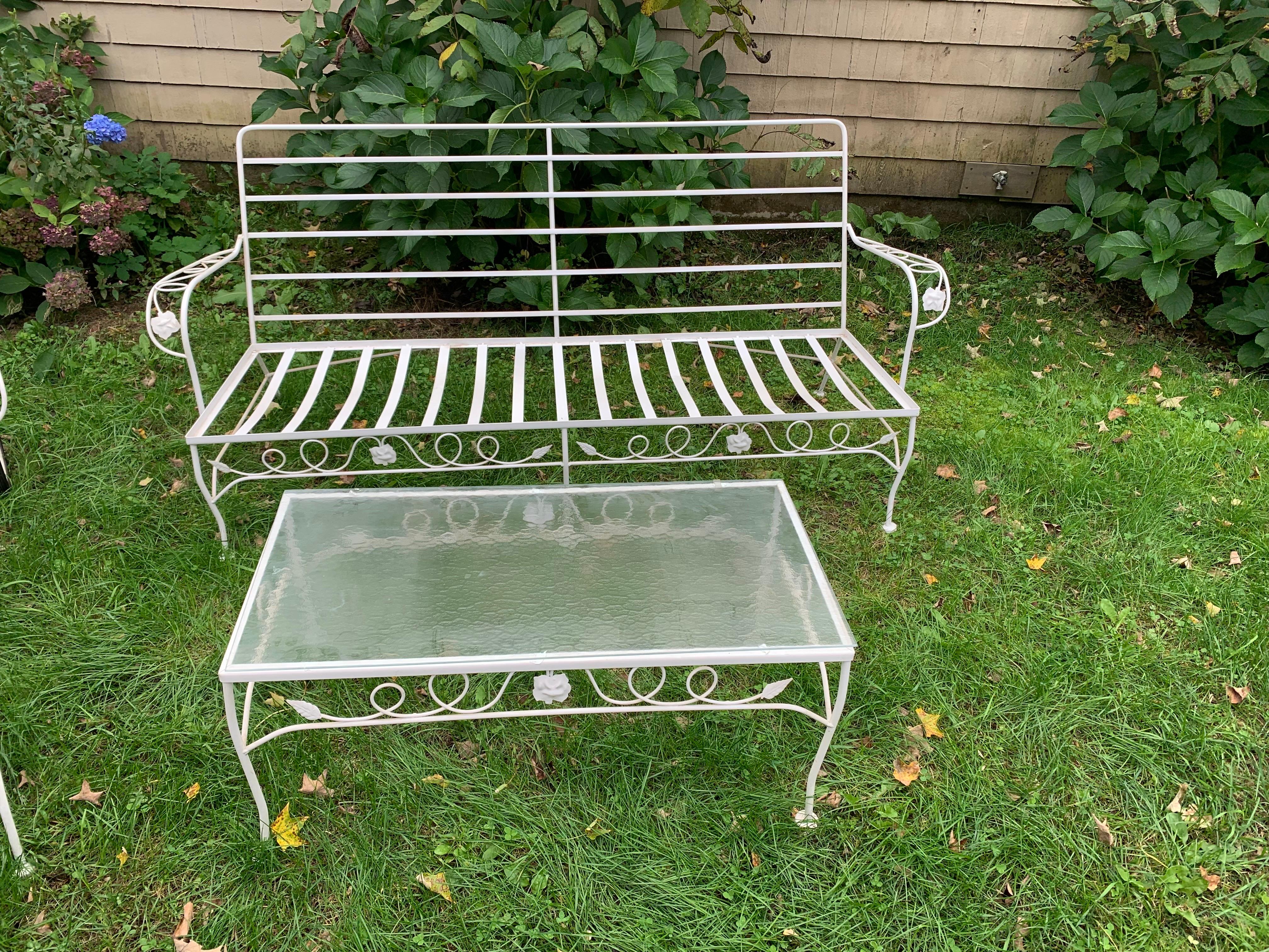 Vintage Wrought Iron Sofa Set Refinished by TVPB For Sale 10