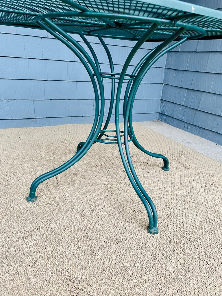 Vintage Wrought Iron Square Outdoor Patio Table For Sale at 1stDibs