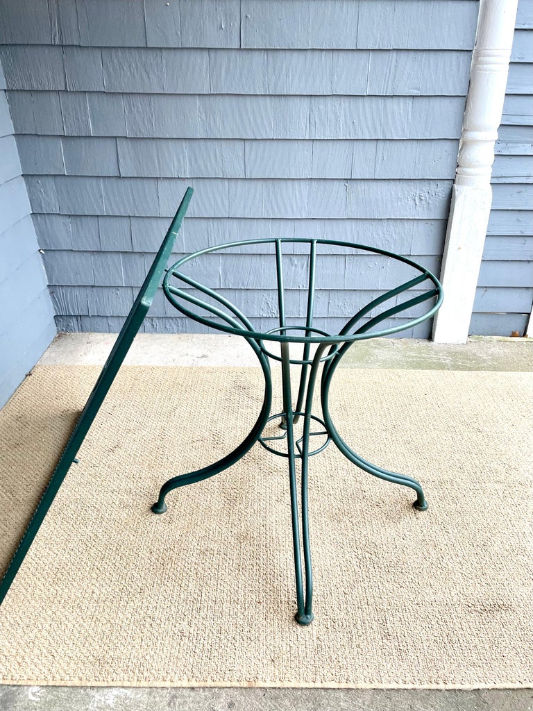 Vintage Wrought Iron Square Outdoor Patio Table For Sale at 1stDibs