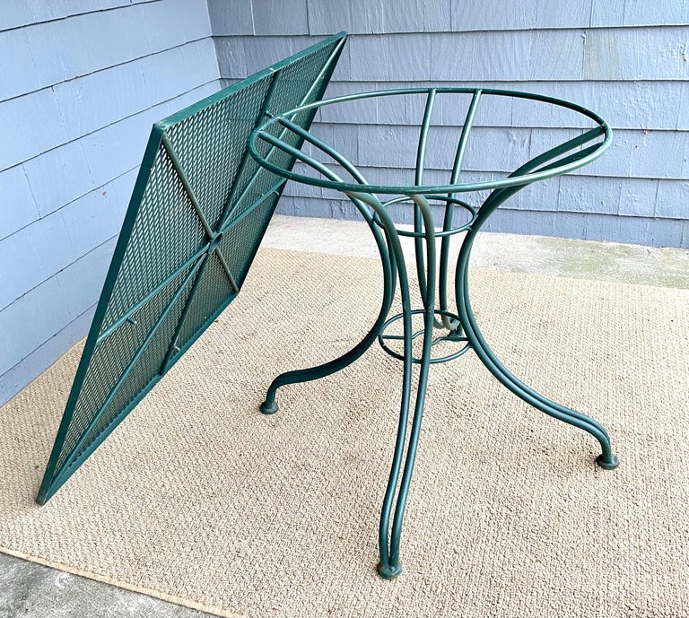 Vintage Wrought Iron Square Outdoor Patio Table For Sale at 1stDibs