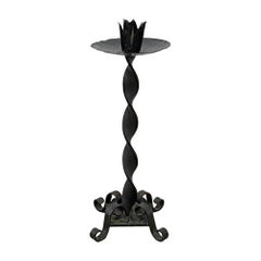 Vintage Wrought Iron Standing Candle Holder