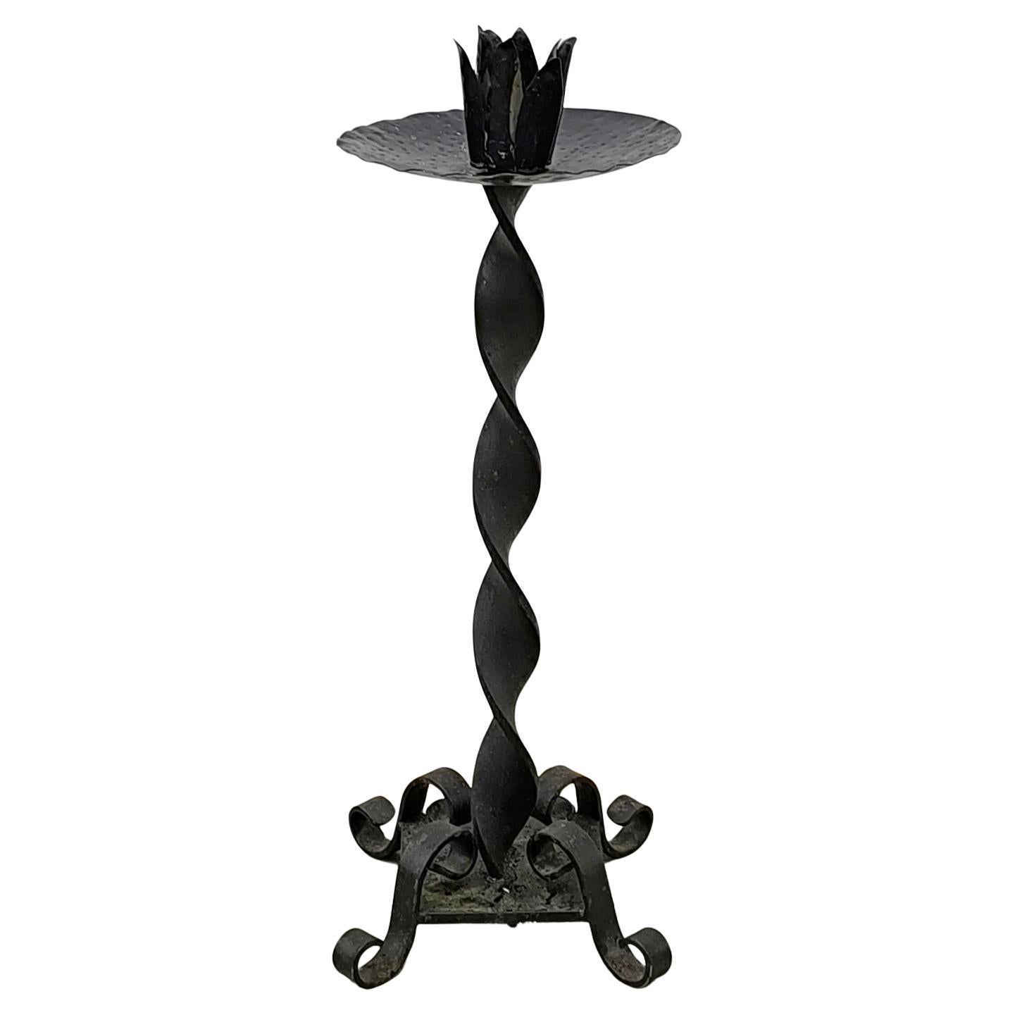 Vintage Schmiedeeisen Standing Candle Holder