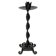 Vintage Wrought Iron Standing Candle Holder