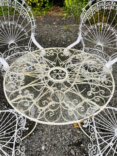 Vintage Wrought Iron Table Salterini Scroll