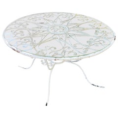 Vintage Wrought Iron Table Salterini Scroll