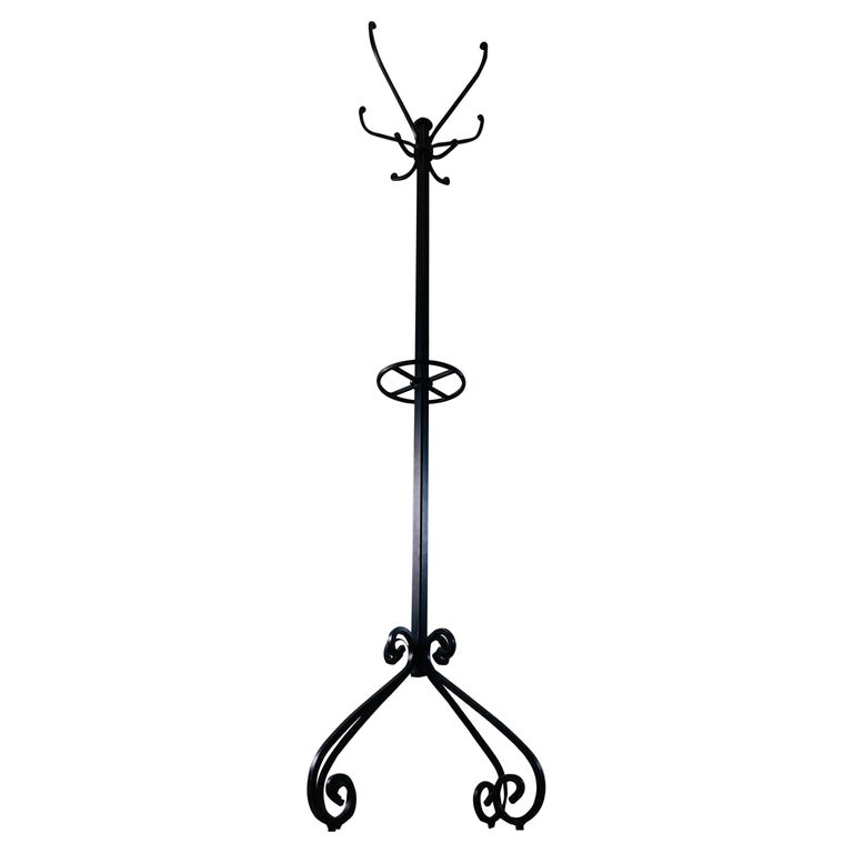 Vintage Wrought Iron Tall Coat Rack at 1stDibs