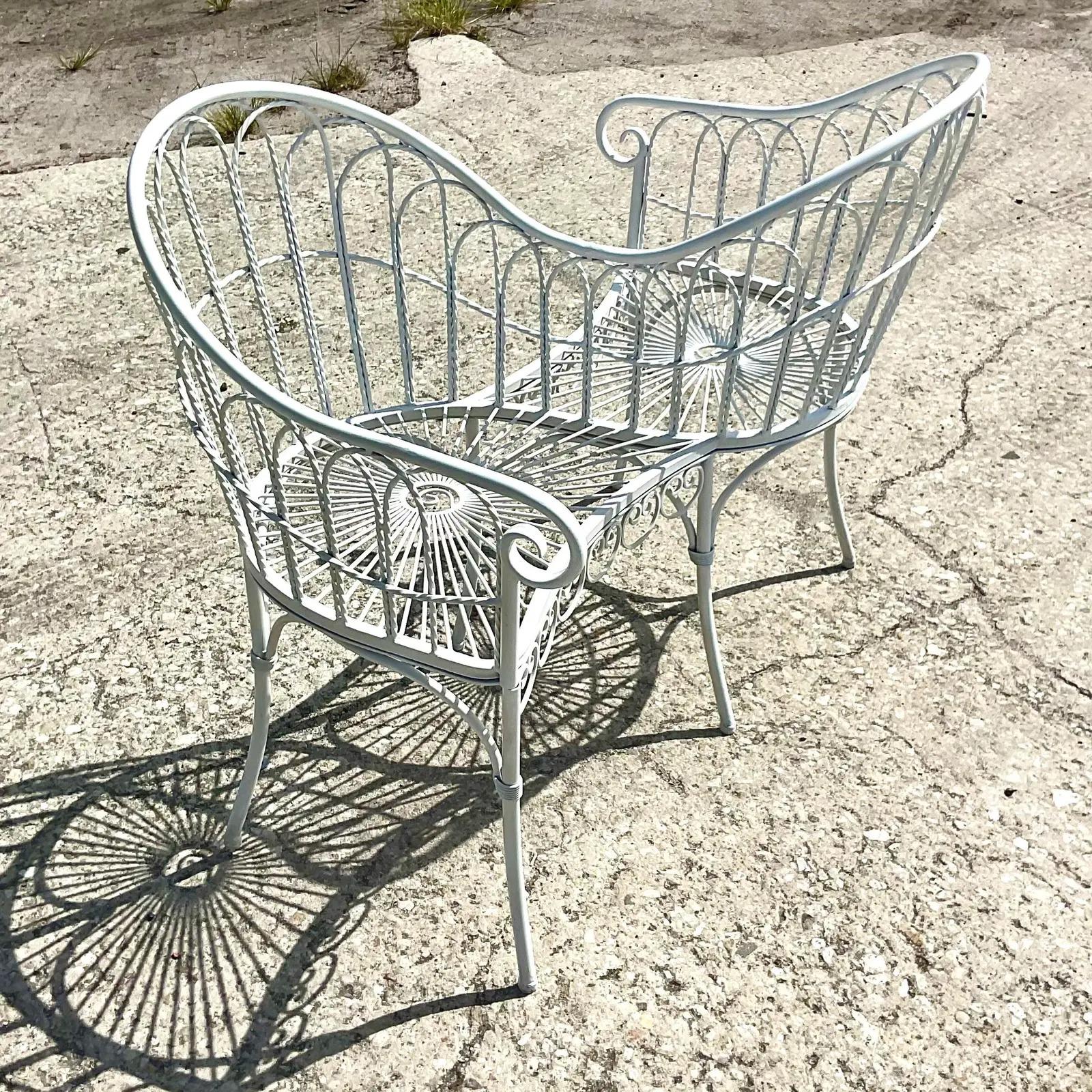 Vintage Wrought Iron Tete a Tete Seat 2