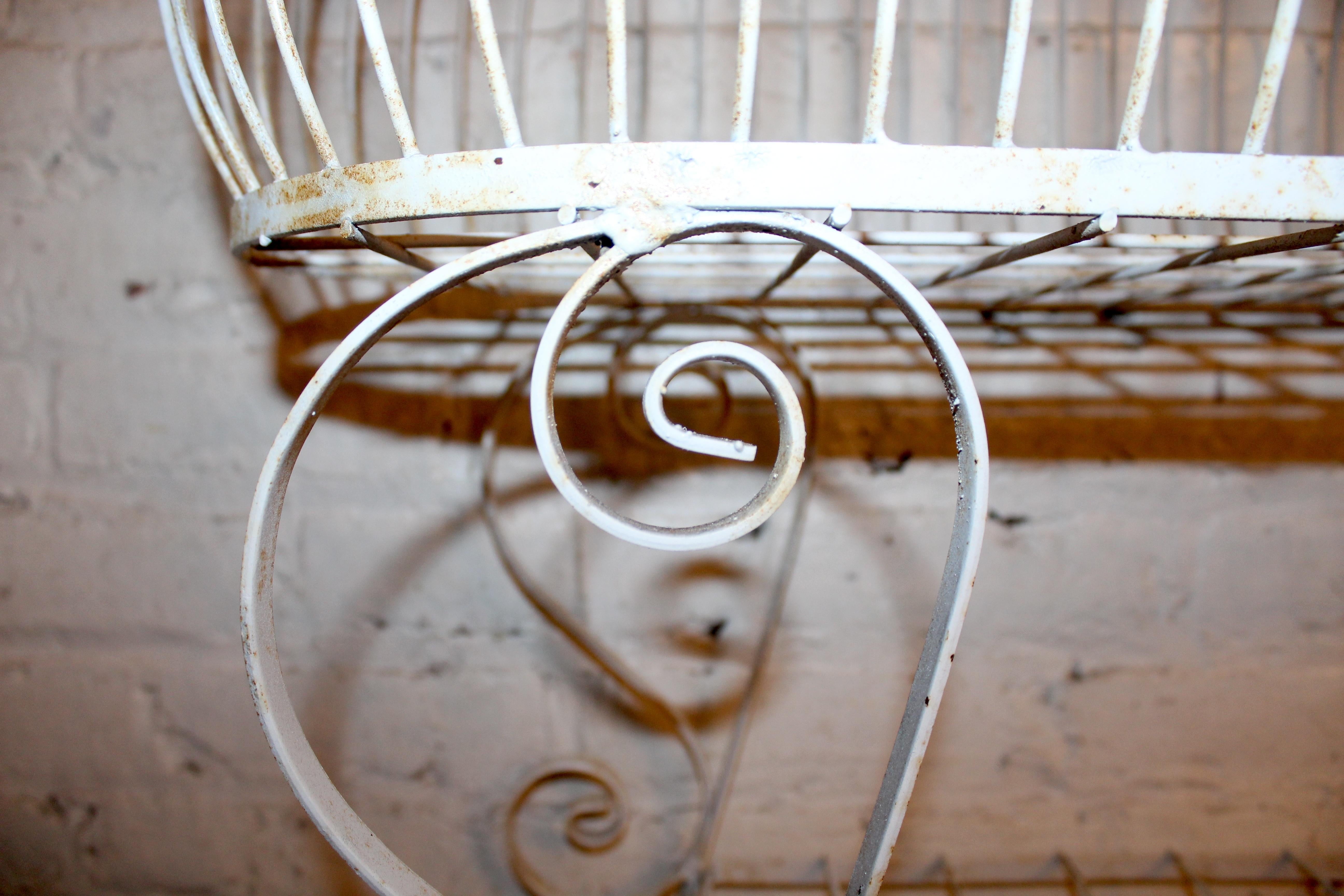Vintage Wrought Iron Three-Tiered Plant Stand For Sale 6