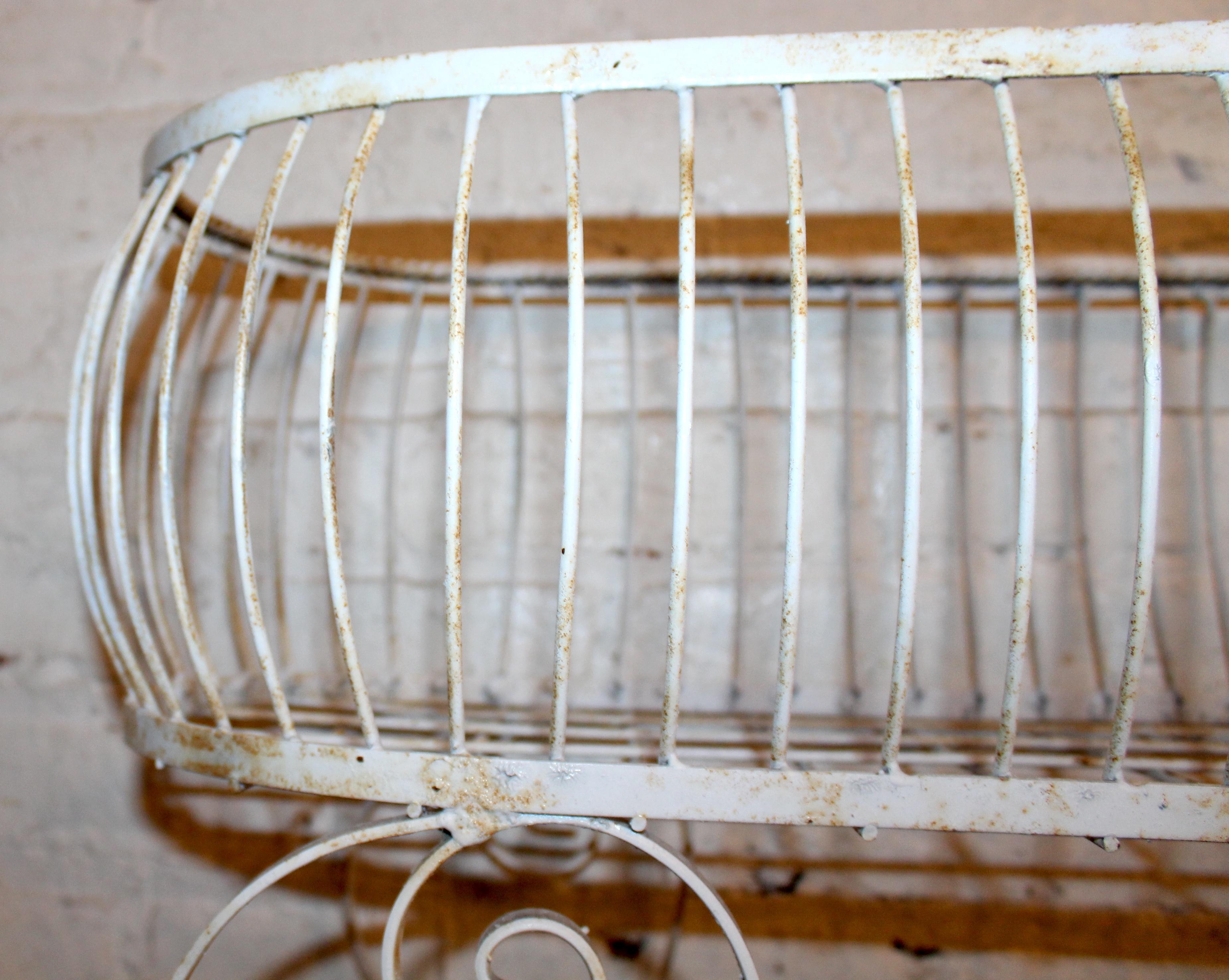 Vintage Wrought Iron Three-Tiered Plant Stand For Sale 7