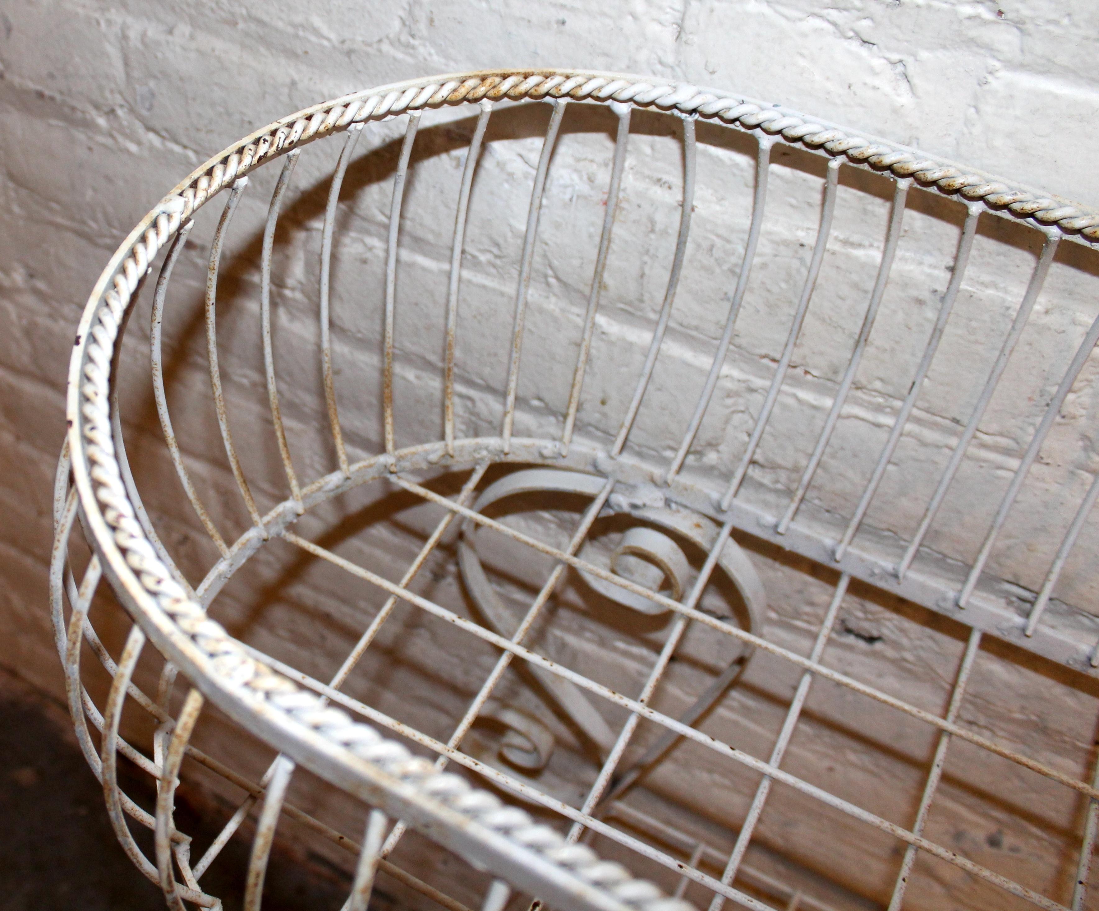 20th Century Vintage Wrought Iron Three-Tiered Plant Stand For Sale