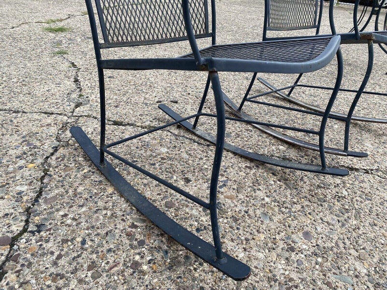 Vintage Wrought Iron Victorian Style Garden Patio Rocker Rocking Chairs