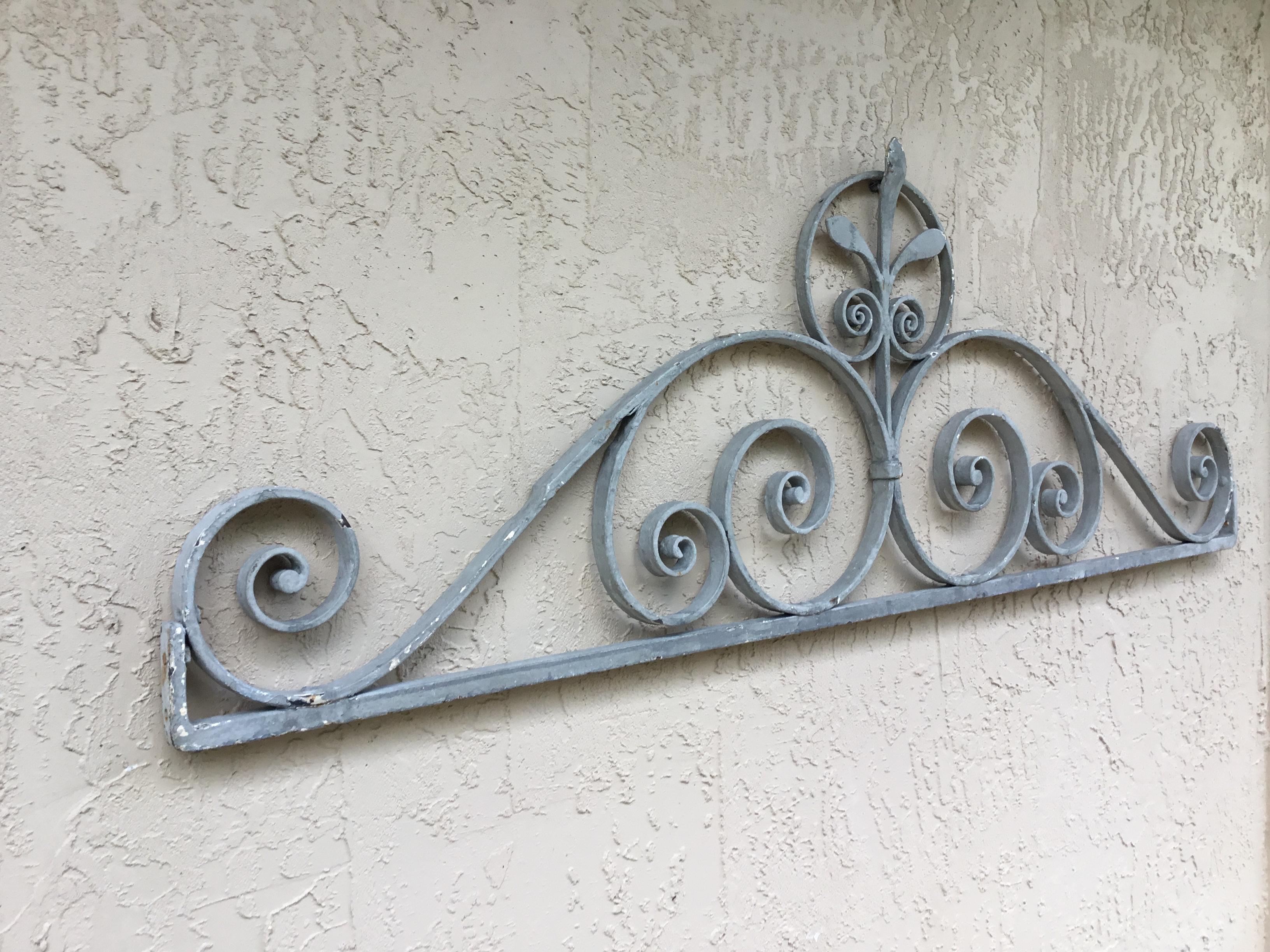 Vintage Wrought Iron Wall Hanging In Excellent Condition In Delray Beach, FL