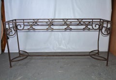 Vintage Wrought Iron with Gold Gilt Finish Console Table or Server Base Table