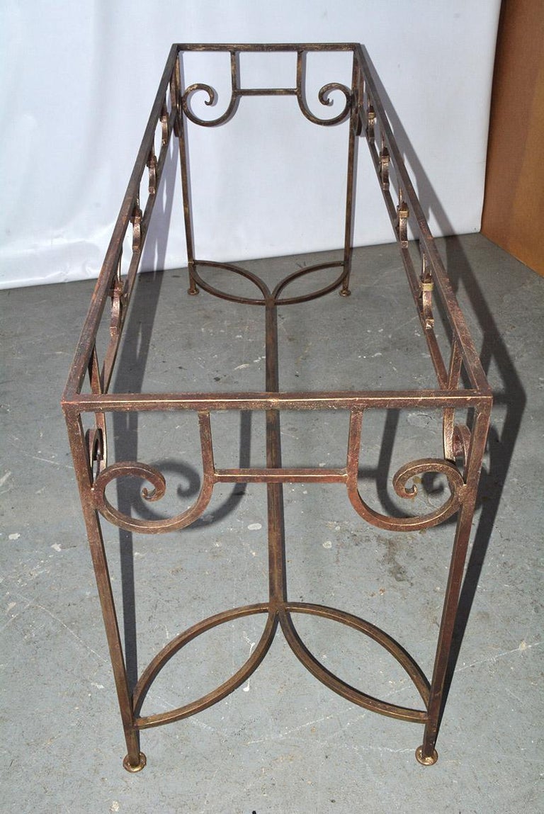 Vintage Wrought Iron with Gold Gilt Finish Console Table or Server Base
