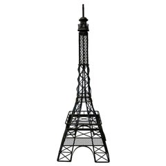 Vintage Wrought & Welded Iron Eiffel Tower Sculpture, Mid 20th C