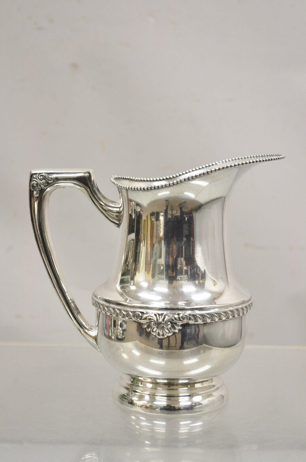 Vintage WS Silver on Copper Silver Plated Victorian Water Pitcher For Sale 4