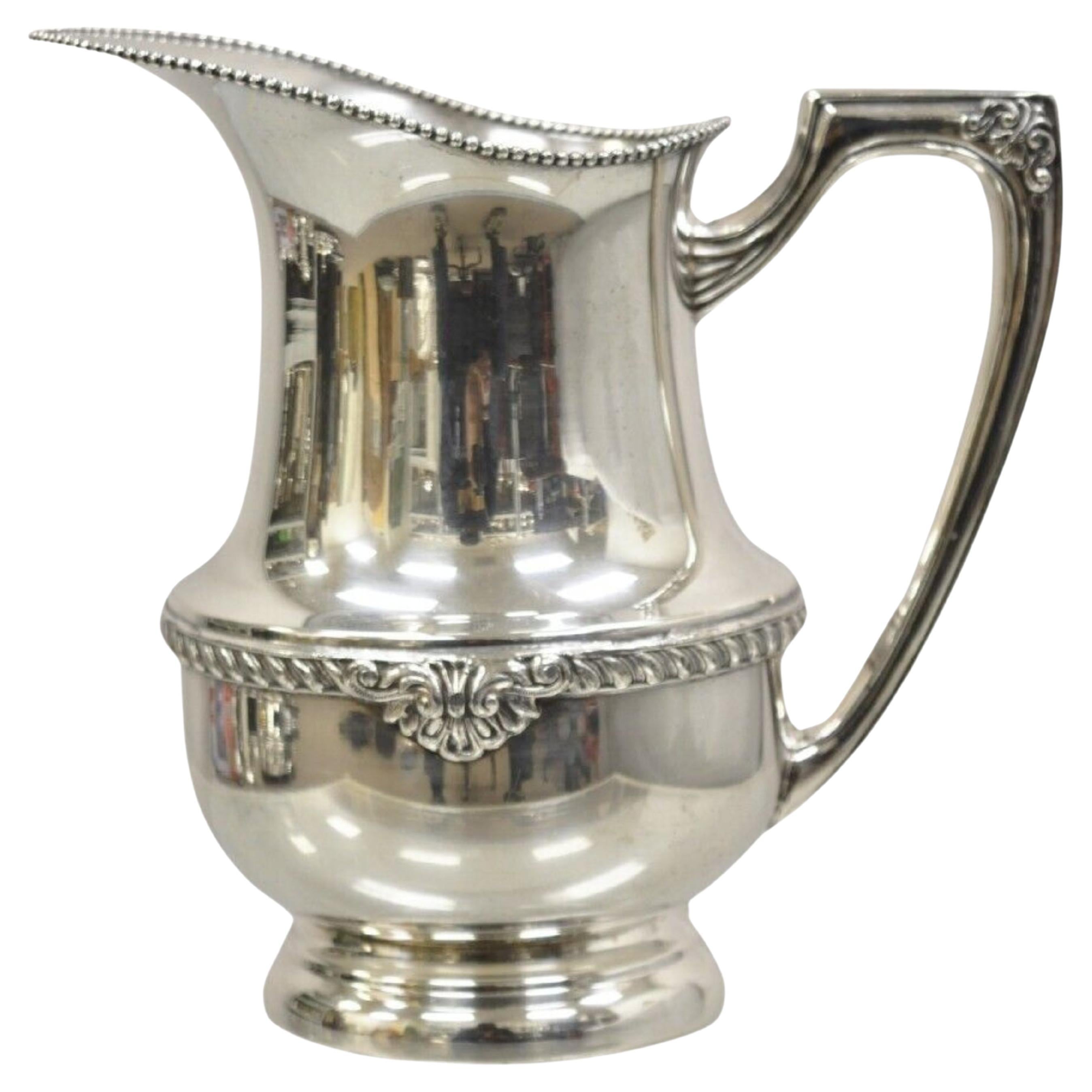 Vintage WS Silver on Copper Silver Plated Victorian Water Pitcher For Sale