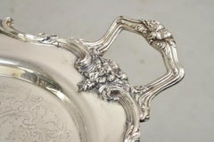 Vintage WSB 1538 Victorian Silver Plated Oval Serving Plater Butlers Tray