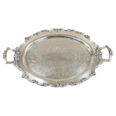 Vintage WSB 1538 Victorian Silver Plated Oval Serving Plater Butlers Tray