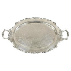 Plateau de service ovale plaqué argent de style victorien anglais WSB