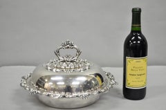 Vintage W&SB Victorian Silver Plated Ornate Round Lidded Vegetable Serving Dish
