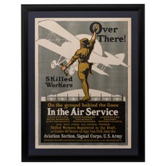 Retro Army Air Service "Over There!" WW I Recruitment Poster by Louis Fancher, 1918