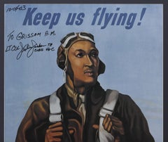 Tuskegee Airman WWII War Bonds Poster Signed by Lt. Col. Julius Jackson
